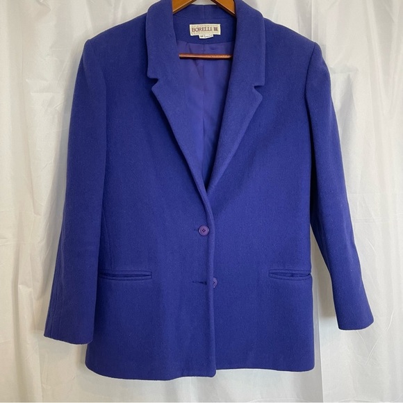 Borelli Jackets & Blazers - BORELLI Women’s Vintage Blue Purple Wool Heavy Blazer Coat‎ Lined Size 14